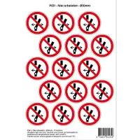 Stickerkoning Pictogram sticker P031 - Niet schakelen - Ø 50mm - 15 stickers op 1 vel