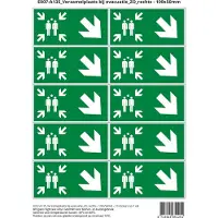 Stickerkoning Pictogram sticker E007-A135 Verzamelplaats bij evacuatie ZO rechts - 100x50mm 10 stickers op 1 vel