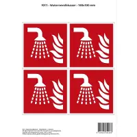 Stickerkoning Pictogram sticker F011 - Waternevelblusser - 100x100mm - 4 stickers op 1 vel