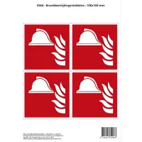 Stickerkoning Pictogram sticker F004B - Brandbestrijdingsmiddelen - 100x100mm - 4 stickers op 1 vel