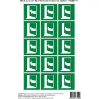Stickerkoning Pictogram sticker E022 Duw aan de linkerkant om deur te openen - 50x50mm 15 stickers op 1 vel