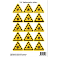Stickerkoning Pictogram sticker W027 - Optische straling - Δ50mm - 15 stickers op 1 vel