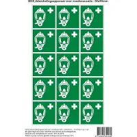 Stickerkoning Pictogram sticker E029 Ademhalingsapparaat voor noodevacuatie - 50x50mm 15 stickers op 1 vel