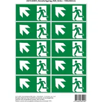 Stickerkoning Pictogram sticker A315-E001 Nooduitgang NW links - 100x50mm 10 stickers op 1 vel