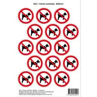 Stickerkoning Pictogram sticker P021 - Dieren verboden - Ø 50mm - 15 stickers op 1 vel