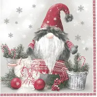 Maki kerst thema servetten - 60x st - 33 x 33 cm - gnoom - papier