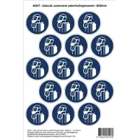 Stickerkoning Pictogram sticker M047 - Gebruik autonoom ademhalingstoestel - Ø50 mm - 15 stickers op 1 vel