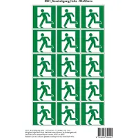 Stickerkoning Pictogram sticker E001 Nooduitgang links - 50x50mm 15 stickers op 1 vel