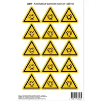 Stickerkoning Pictogram sticker W018 - Automatisch startende machine - Δ50mm - 15 stickers op 1 vel