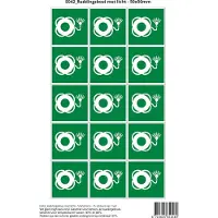 Stickerkoning Pictogram sticker E042 Reddingsboei met licht - 50x50mm 15 stickers op 1 vel