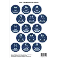 Stickerkoning Pictogram sticker M043 - Sprinklers starten - Ø50 mm - 15 stickers op 1 vel