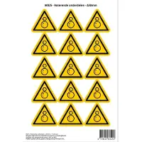 Stickerkoning Pictogram sticker W025 - Roterende onderdelen - Δ50mm - 15 stickers op 1 vel