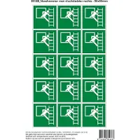 Stickerkoning Pictogram sticker E016B Noodvenster met vluchtladder rechts - 50x50mm 15 stickers op 1 vel