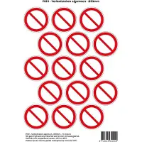 Stickerkoning Pictogram sticker P001 - Verbodsteken - Ø 50mm - 15 stickers op 1 vel