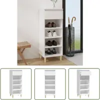 vidaXL Compact - Schoenenkast - Schoenenkast 40x36x105 cm bewerkt hout wit - Wit - Schoenen Opslaan - Bergruimte