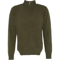 Barbour half zip trui donkergroen gemêleerd