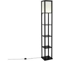 QAZQA Design vloerlamp zwart met wit incl. LED - Nea