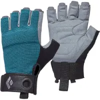 Black Diamond Crag Halve Vinger Handschoenen Dames, turquoise/grijs XS 2023 Klimhandschoenen