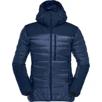 Norrøna - Dames wandel- en bergkleding - Falketind Down750 Zip Hood W Indigo Night voor Dames - Maat S - Marine blauw