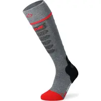 Lenz - Verwarmde sokken - Heat Sock 5.1 Toe Cap Slim Fit Grise / Rouge voor Unisex van Wol - Maat 42-44 - Grijs