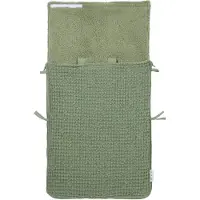 Meyco Baby Wafel Teddy voetenzak - olive green - 40x82cm