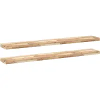 vidaXL Wandschappen 2 st zwevend 120x20x4 cm onbehandeld acaciahout
