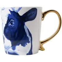 Heinen Delfts Blauw Mok Blauw / Wit Koe D 8,5 H 9,5 Cm