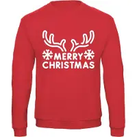 B&C Kersttrui - Merry Christmas - Rood - XXL -