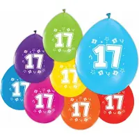 We Fiesta 24 Ballonnen 12″ 2 Zijdig bedrukt 17 jaar - Versiering Slinger Feestdecoratie Decoratie Verjaardag Jubileum Ballon Feest