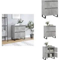 vidaXL Dressoir - Dressoirs - Opbergkast - Buffet - Dressoir 60x35x70 cm bewerkt hout betongrijs