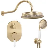 REA Serra Regendouche Inbouw Geborsteld Goud 23cm