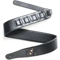 Fame Garment Leather Black Aces Black - Gitaarband