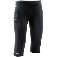 Precision Precisie sportbroek 3/4, met versteviging, voor junioren, doelman, zwart, maat L, comfort
