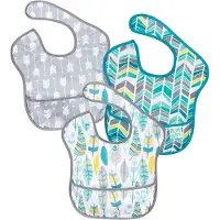 BUMKINS - SuperBib Baby Slab (3 stuks) - Feathers, Arrow, Quill (6-24 maanden)