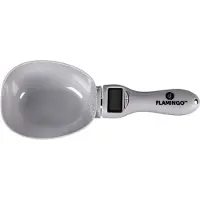 Flamingo voerschep hond – digitale maatschep hondenvoer – weegschaal schep voor huisdieren Skalo Grijs – tot 999g/ml – 300ml inhoud