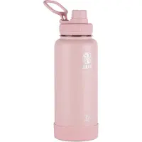 Takeya Actives 32 oz vacu m ge soleerde roestvrijstalen waterfles met tuitdeksel, premium kwaliteit, blozend