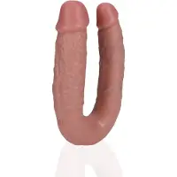 Realrock U-vormige dubbele dildo 12.7 cm - Zwart