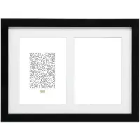 Deknudt Multifotolijst hout zwart met passe-partout voor 2 foto’s - 10 x 15 cm