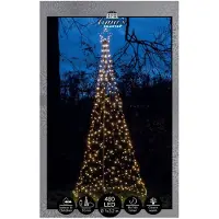 Anna's Collection Vlaggenmast Kerstboom Met Paal Met 480 Lampjes Classic Warm H 3,2 M