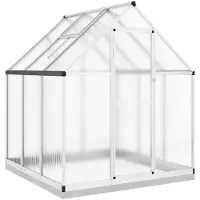 vidaXL Kas met funderingsframe, zilverkleurig, 169x169x202 cm, aluminium