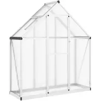 vidaXL Tuinkas met basisframe 169x58x195 cm aluminium zilverkleurig