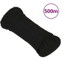 vidaXL Werktouw 3 mm 500 m polyester zwart