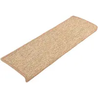 vidaXL Trapmatten 15 st 65x21x4 cm lichtbruin met rechthoekige rand