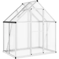 vidaXL Tuinkas met basisframe 169x114x195 cm aluminium zilverkleurig