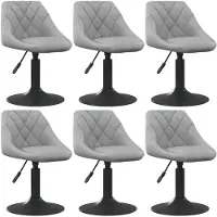 vidaXL Eetkamerstoelen draaibaar 6 st fluweel lichtgrijs