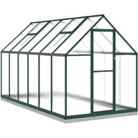 vidaXL Tuinkas met basisframe 334x169x202 cm aluminium groen