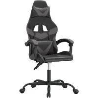 vidaXL Gamingstoel, zwart en grijs, kunstleer