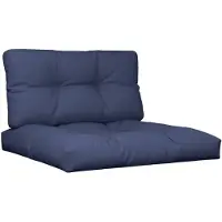 vidaXL Palletkussens 2 st stof marineblauw