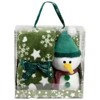 Unique living giftbox xmas snowman green 90x75cm