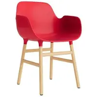 Normann Copenhagen Stoel Form Armchair Oak Bright Red